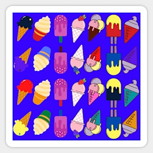 Ice Cream Flavour Blue Background Sticker